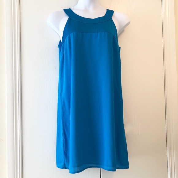 Pretty Peacock Blue Shift Dress Size: 12 H&M - Picture 5 of 10